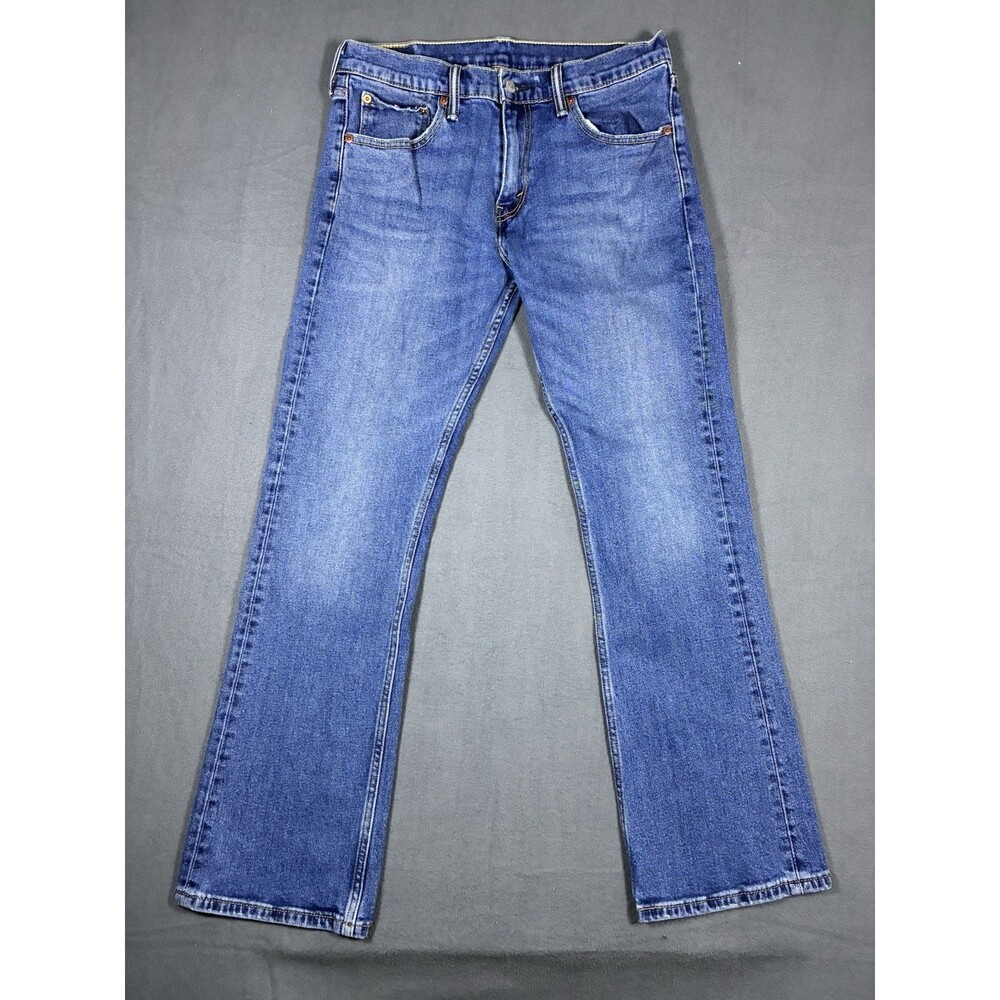 Levi's 527 Jeans Mens 32x30 Blue Slim Bootcut Denim Distressed Faded Light Wash